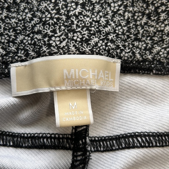 Michael Kors Black & White Floral Print Leggings, Size Medium - Picture 6 of 7